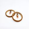 Beaded Hoop Bamboo Earrings with Venus Jasper & Red Quartz