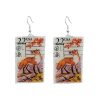 Red Fox, U.S.A. 1987 Vintage Postage Stamp Earrings