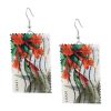 Hummingbird and Trumpet Flower, U.S.A.. 2007 Postage Stamp Earrings