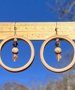 Alternative view of Venus Jasper & Red Quartz Bamboo Hoop Earrings