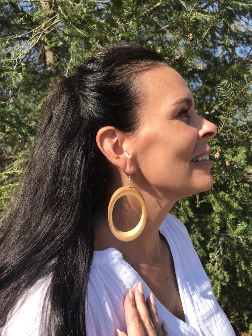 Bold Oval Bamboo Earrings - Image 2