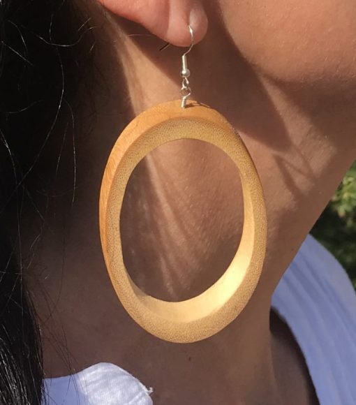 Bold Oval Bamboo Earrings