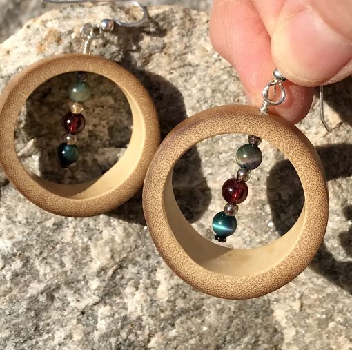 Trifecta, Bamboo Beaded Hammock Earrings - Image 2