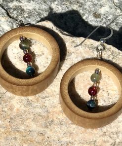 Trifecta, Bamboo Beaded Hammock Earrings