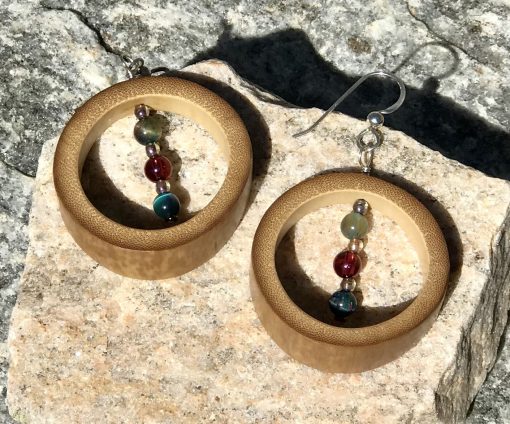 Trifecta, Bamboo Beaded Hammock Earrings