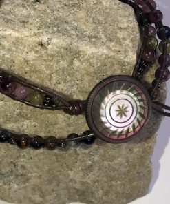 Alternative view of Tourmaline Trails, Leather and Gemstone Double Wrap Bracelet