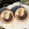 Apricot Drop, Bamboo Beaded Hammock Earrings