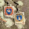 Coat of Arms, Czechoslovakia, 1984*1985 Postage Stamp Earrings