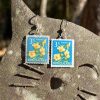 Hibiscus, New Zealand, 1967 Postage Stamp Earrings
