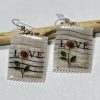 Rose & Love Letter, U.S.A., 2001 Postage Stamp Earrings