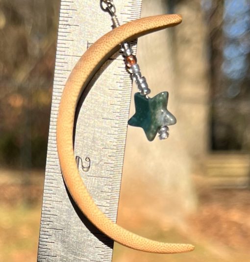 Bold Moon Bamboo w/ Indian Agate Star Earrings