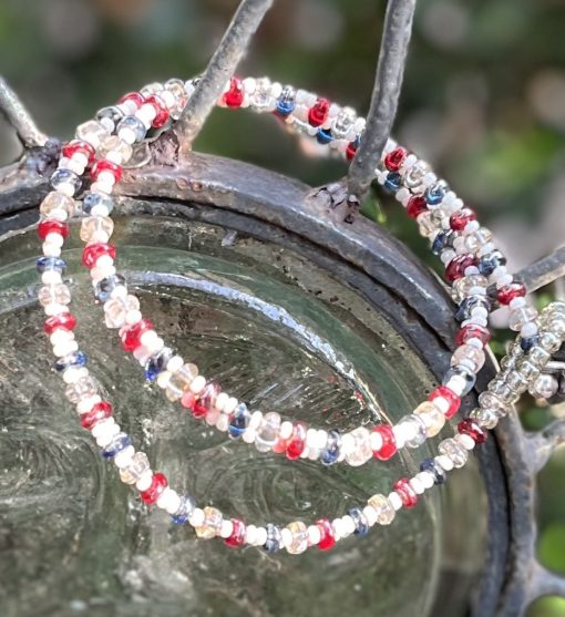 Stars & Stripes, Czech Double Wrap Bracelet - Image 2