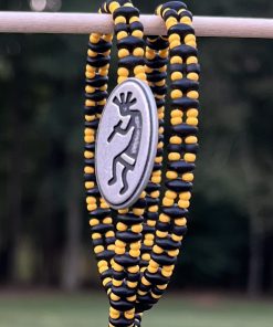 Black & Gold, Double Wrap Bracelet