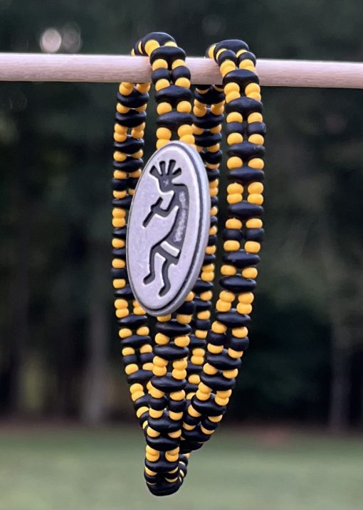 Black & Gold, Double Wrap Bracelet