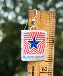Alternative view of Radiant Star, U.S.A., 2024 Postage Stamp Earrings
