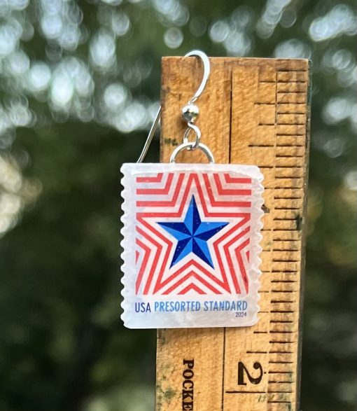 Radiant Star, U.S.A., 2024 Postage Stamp Earrings - Image 2