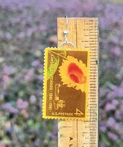 Alternative view of Sunflower, U.S.A., 1961 Postage Stamp Earrings