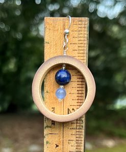 Alternative view of Blue Beauty, Mini Bamboo Beaded Hammock Earrings