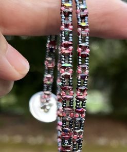 Alternative view of Rose Dragonfly, Czech Double Wrap Bracelet