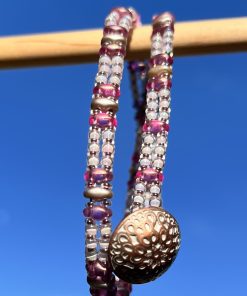 Alternative view of Rose Champagne, Czech Double Wrap Bracelet
