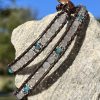 Vancouver, Leather and Gemstone Double Wrap Bracelet