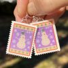 Snowman, U.S.A., 2009 Postage Stamp Earrings