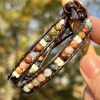 Clarity, Leather & Gemstone Double Wrap Bracelet