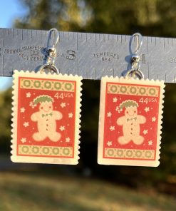 Gingerbread, U.S.A., 2009 Postage Stamp Earrings