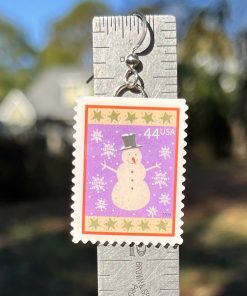 Alternative view of Snowman, U.S.A., 2009 Postage Stamp Earrings