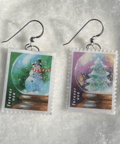 Alternative view of Snow Globes, U.S.A., 2023 Postage Stamp Earrings