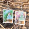 Snow Globes, U.S.A., 2023 Postage Stamp Earrings