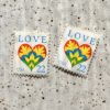 Blooming Love, U.S.A., 1987 Postage Stamp Earrings