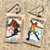 Olympics, U.S.A., 1976 Postage Stamp Earrings