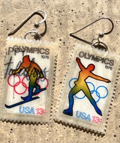 Olympics, U.S.A., 1976 Postage Stamp Earrings
