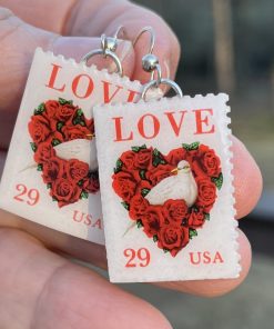 Love Dove, U.S.A., 1994 Postage Stamp Earrings