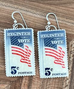 Register..Vote, U.S.A., 1964 Postage Stamp Earrings