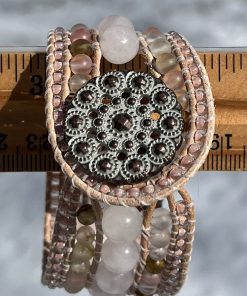 Alternative view of Rose Lane, Leather & Stone Cuff Bracelet