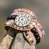 Love & Devotion, Leather & Stone Cuff Bracelet
