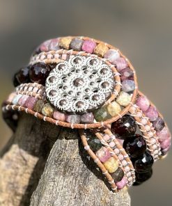 Love & Devotion, Leather & Stone Cuff Bracelet