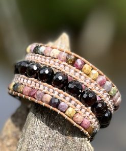 Alternative view of Love & Devotion, Leather & Stone Cuff Bracelet