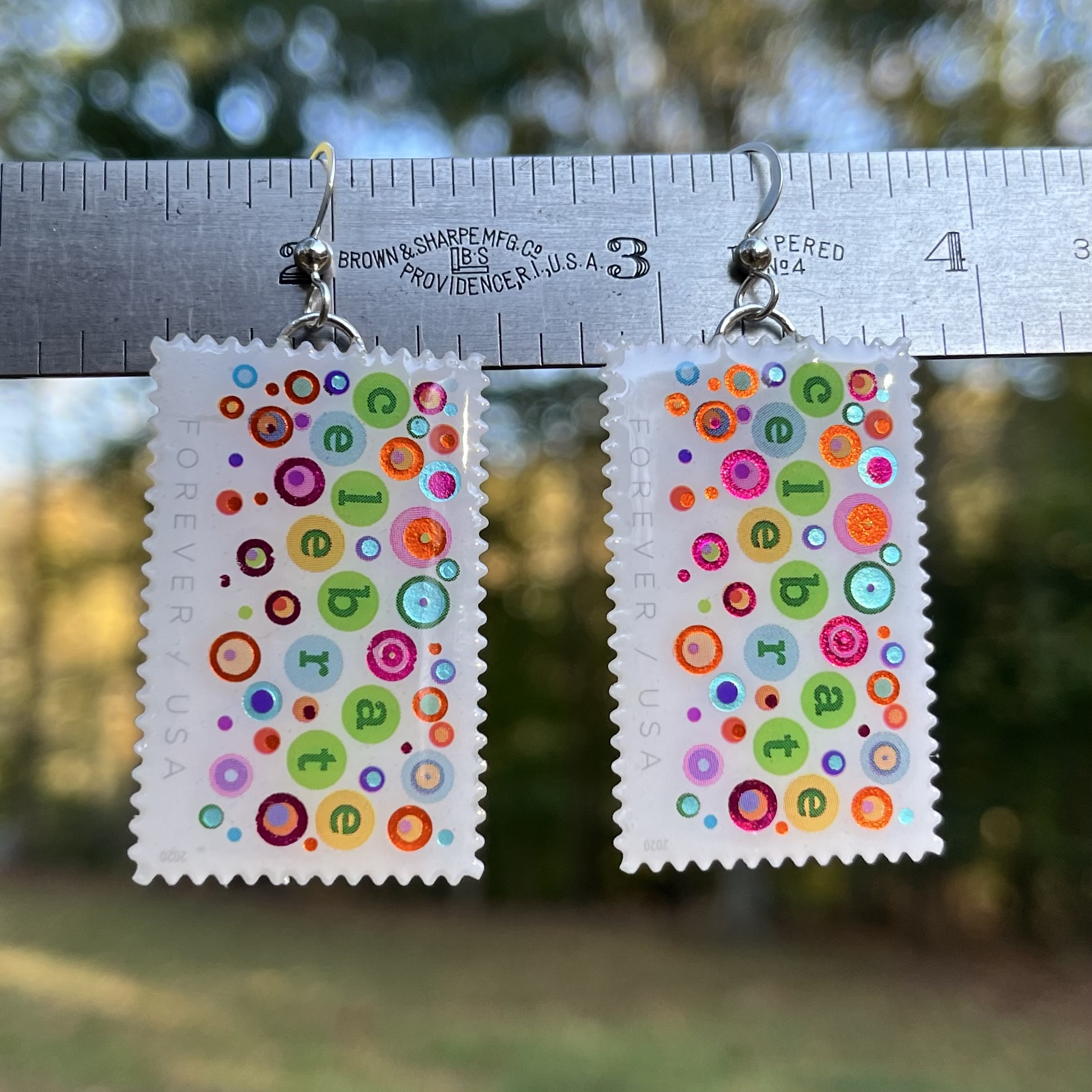 Celebrate, USA, 2020 Postage Stamp Earrings