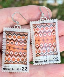 Navajo Art, USA, 1986 Postage Stamp Earrings